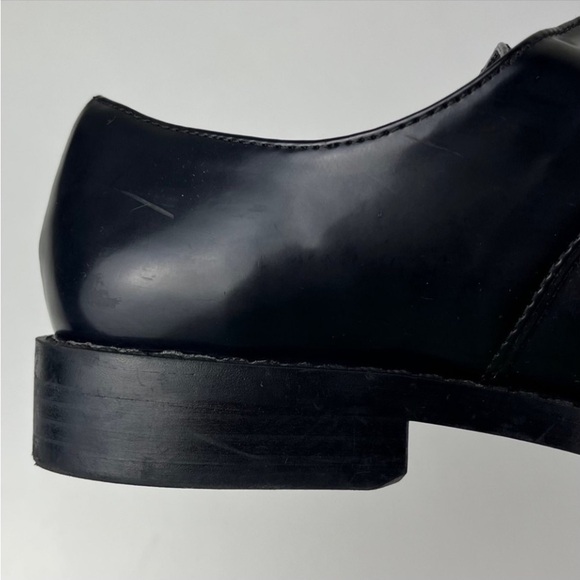 ZARA TRF TRAFALUC Zipped Blucher Vegan Patent Leather Shiny Oxfords Brogues - Picture 9 of 14